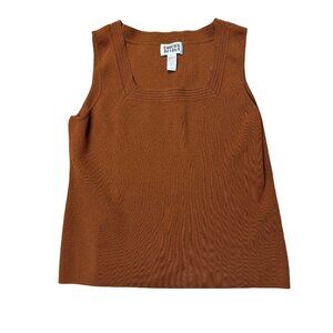 Chicos Design Sleeveless Square Neck Brown Knit Top Size XL